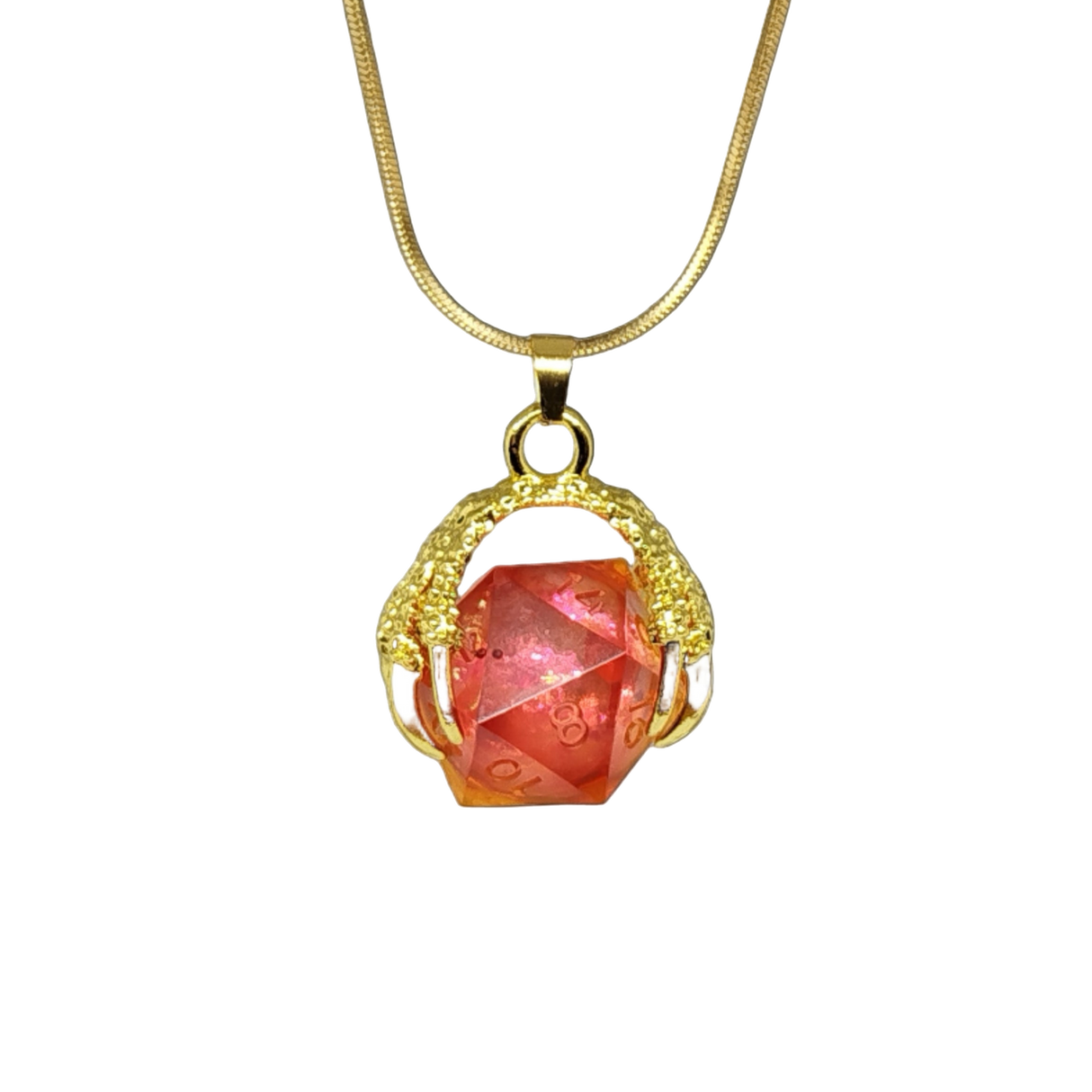 Dragon Claw D20 Dice Necklace & Keychain Set