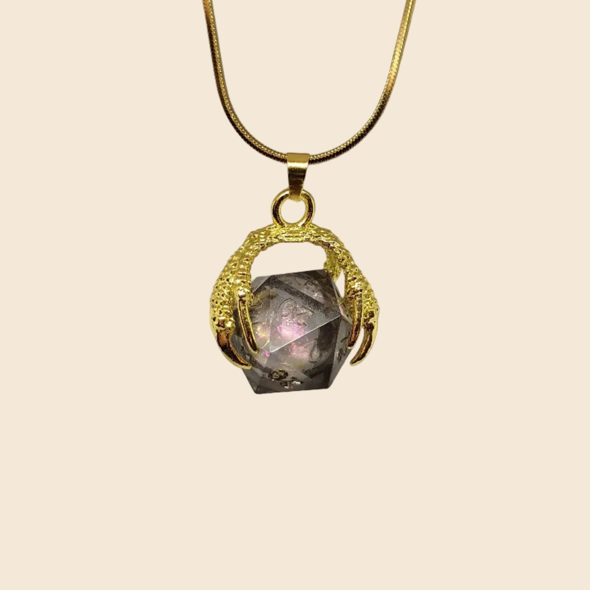 Dragon Claw D20 Dice Necklace & Keychain Set