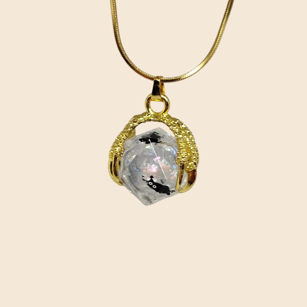 Dragon Claw D20 Dice Necklace & Keychain Set