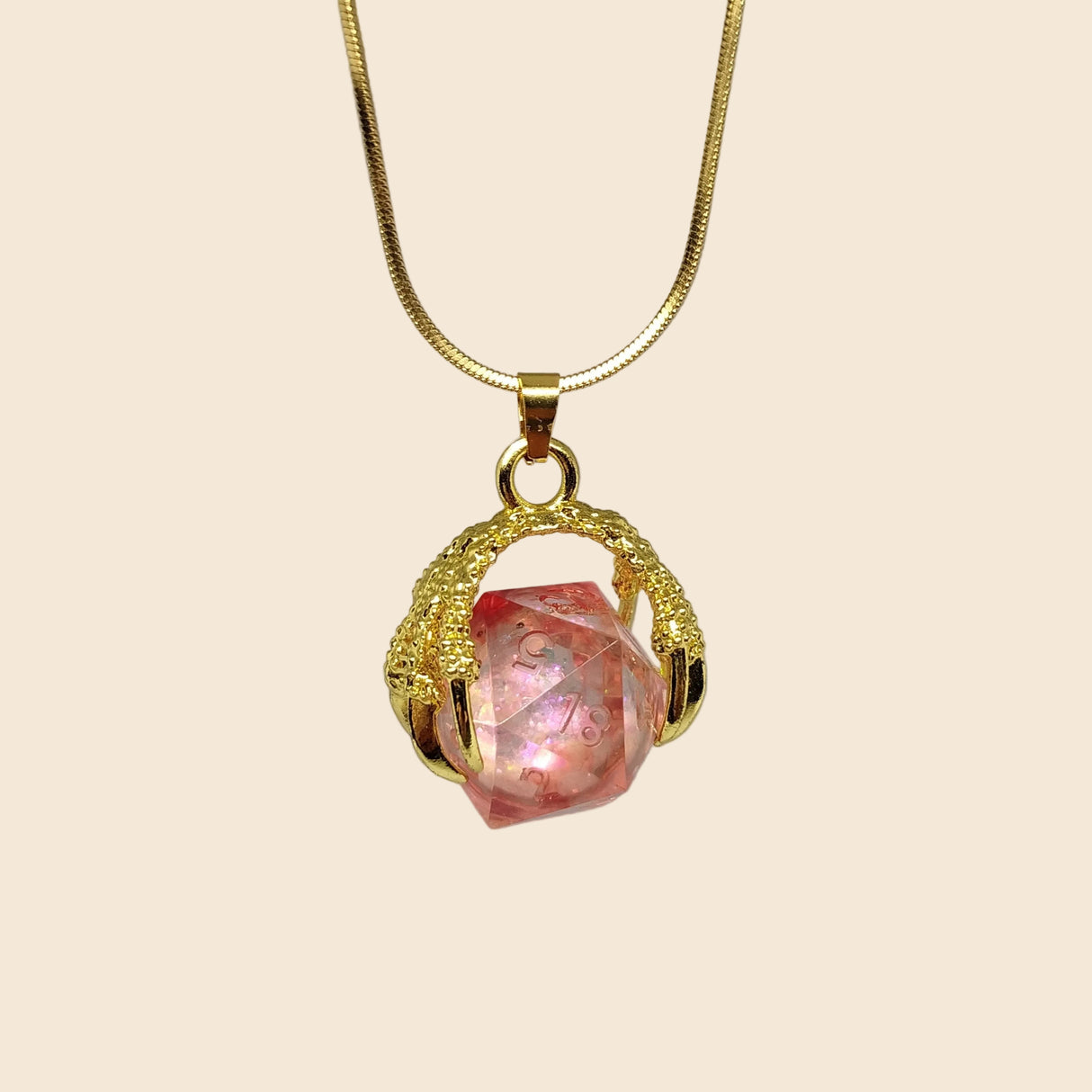 Dragon Claw D20 Dice Necklace & Keychain Set