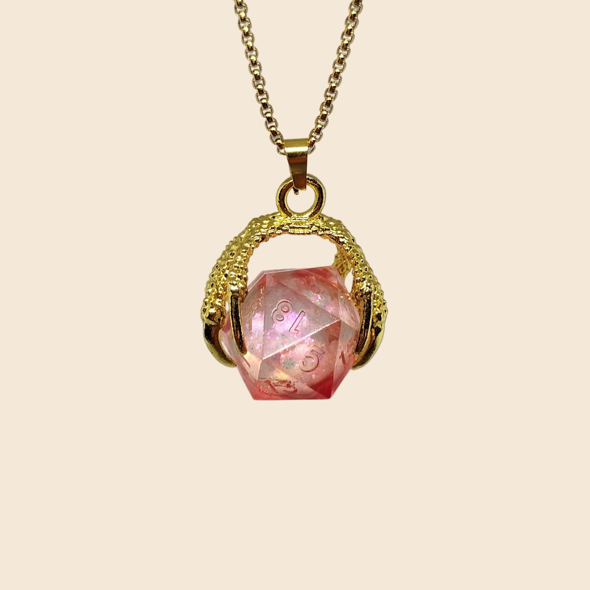 Dragon Claw D20 Dice Necklace & Keychain Set