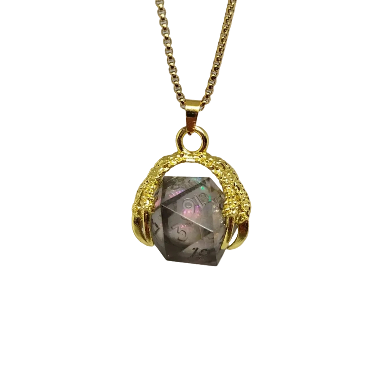 Dragon Claw D20 Dice Necklace & Keychain Set