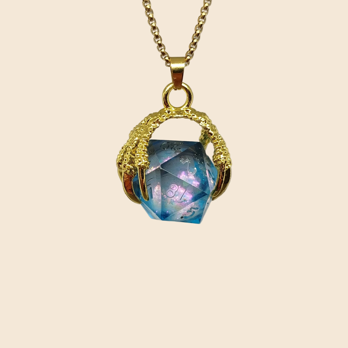 Dragon Claw D20 Dice Necklace & Keychain Set