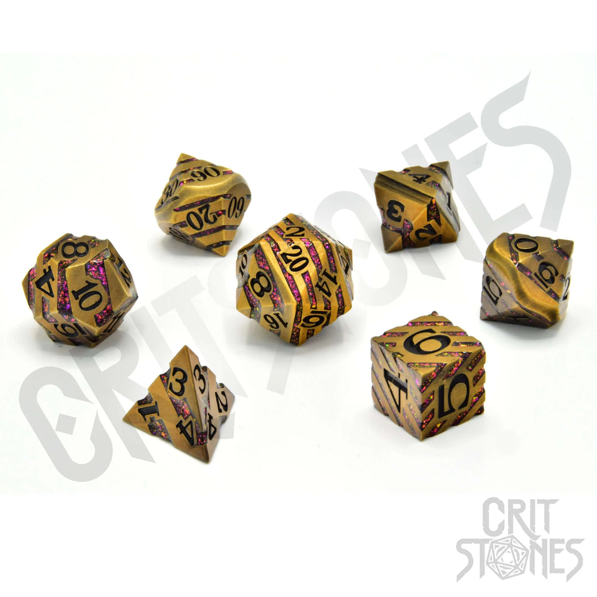 Magus Goldstone Metal RPG Dice Set