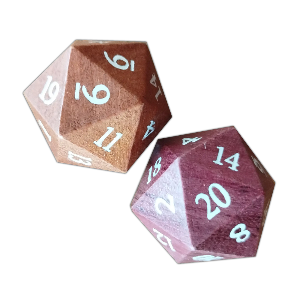 Oversized Wooden D20 (33mm)