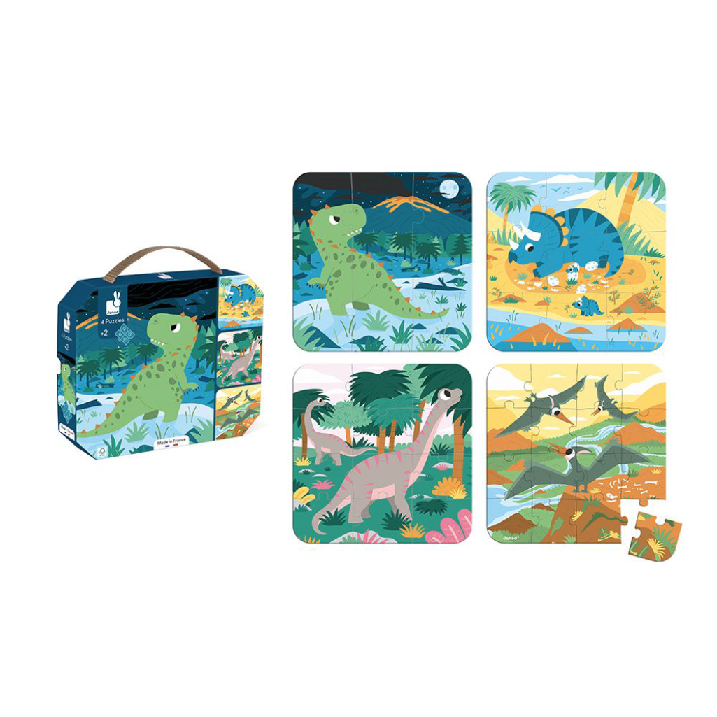 Evolutionary Dinosaur - 4 puzzles (4-16 Pieces)