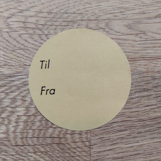 Gift Tag - Round Gold (Danish)