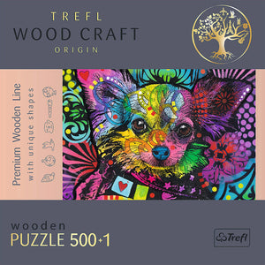 Colorful Puppy - Wood Craft Puslespil (500+1 brikker)