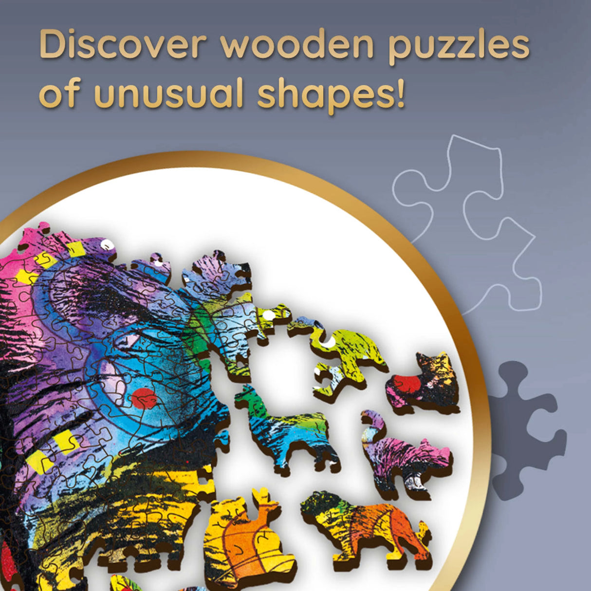 Colorful Puppy - Wood Craft Puslespil (500+1 brikker)