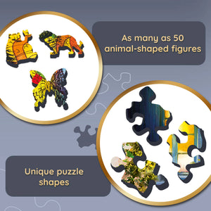 Colorful Puppy - Wood Craft Puslespil (500+1 brikker)