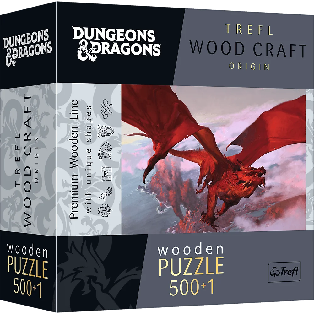 Dungeons & Dragons: Ancient Red Dragon - Wood Craft Puslespil (500+1 Brikker)