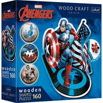 Avengers: Fearless Captain America - Wooden Shaped Puzzle