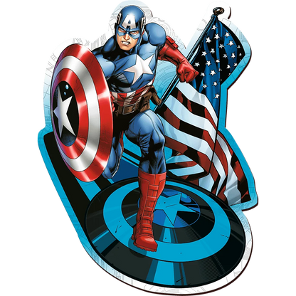 Avengers: Fearless Captain America - Wooden Shaped Puzzle