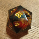 Oversized 33mm Sharp Edge Floating Eye D20 Dice