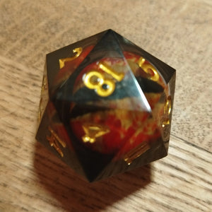 Oversized 33mm Sharp Edge Floating Eye D20 Dice