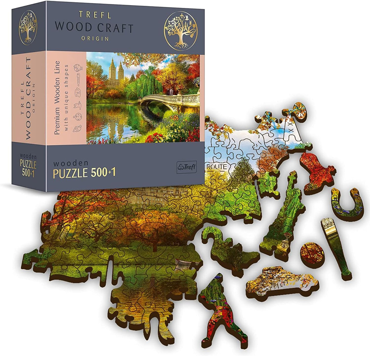 Central Park, Manhattan, New York - Wood Craft Puslespil (500+1 brikker)