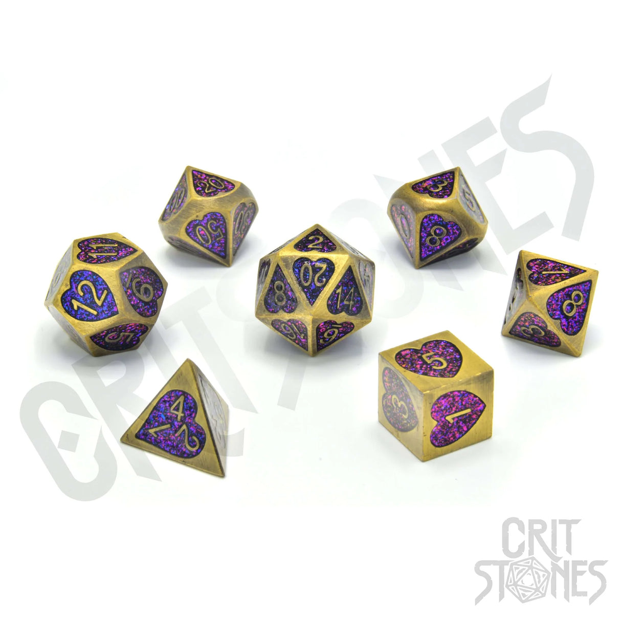 Charmheart Metal RPG Dice Set