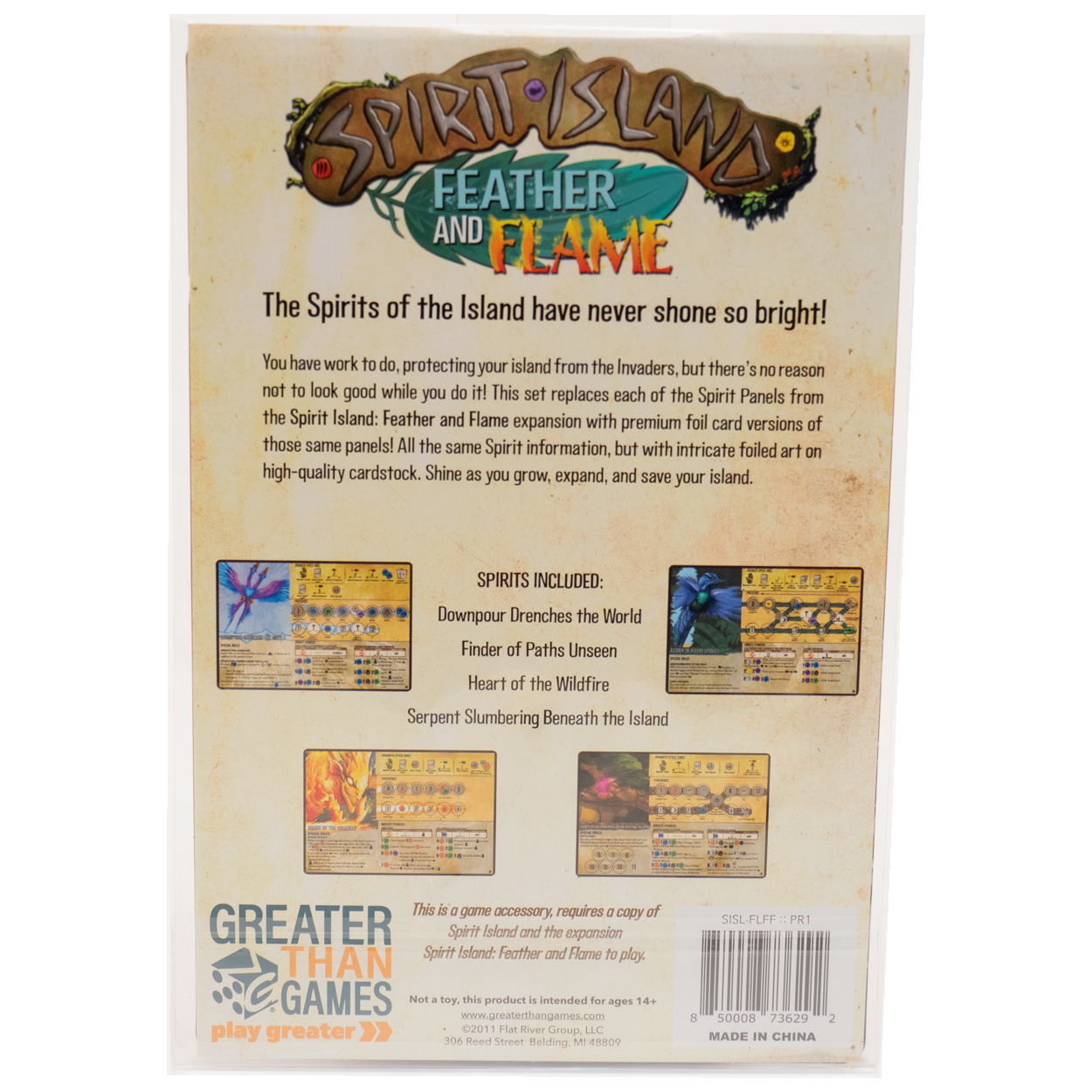 Spirit Island Feather and Flame Premium Foil Spirit Panels Oaken Vault