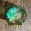 Oversized 33mm Sharp Edge Liquid Core D20 Dice