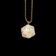 D20 polyhedral die white pendant with gold numbers