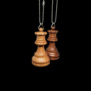Wooden chess piece pendants