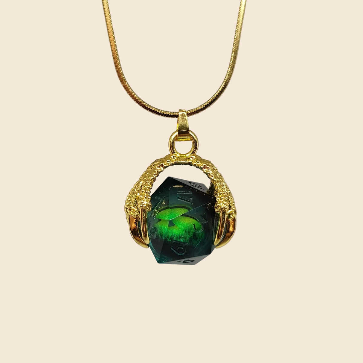 Dragon Claw D20 Dice Necklace & Keychain Set