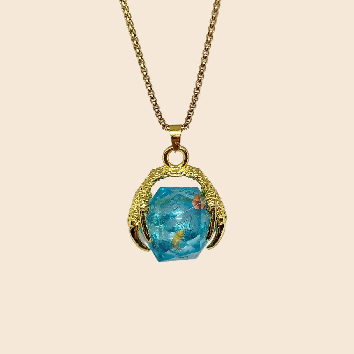 Dragon Claw D20 Dice Necklace & Keychain Set