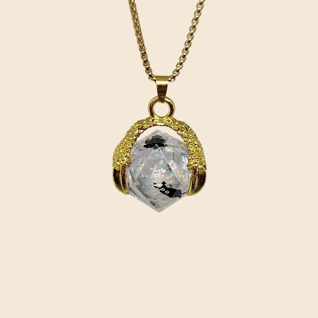 Dragon Claw D20 Dice Necklace & Keychain Set