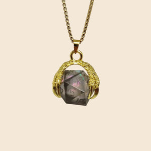Dragon Claw D20 Dice Necklace & Keychain Set