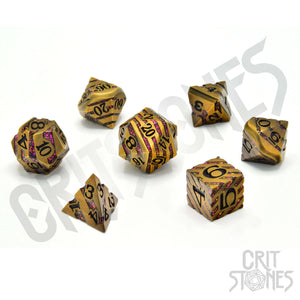 Magus Goldstone Metal RPG Dice Set