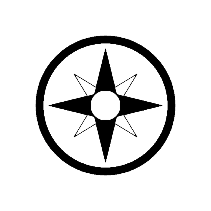 A simple compass rose icon