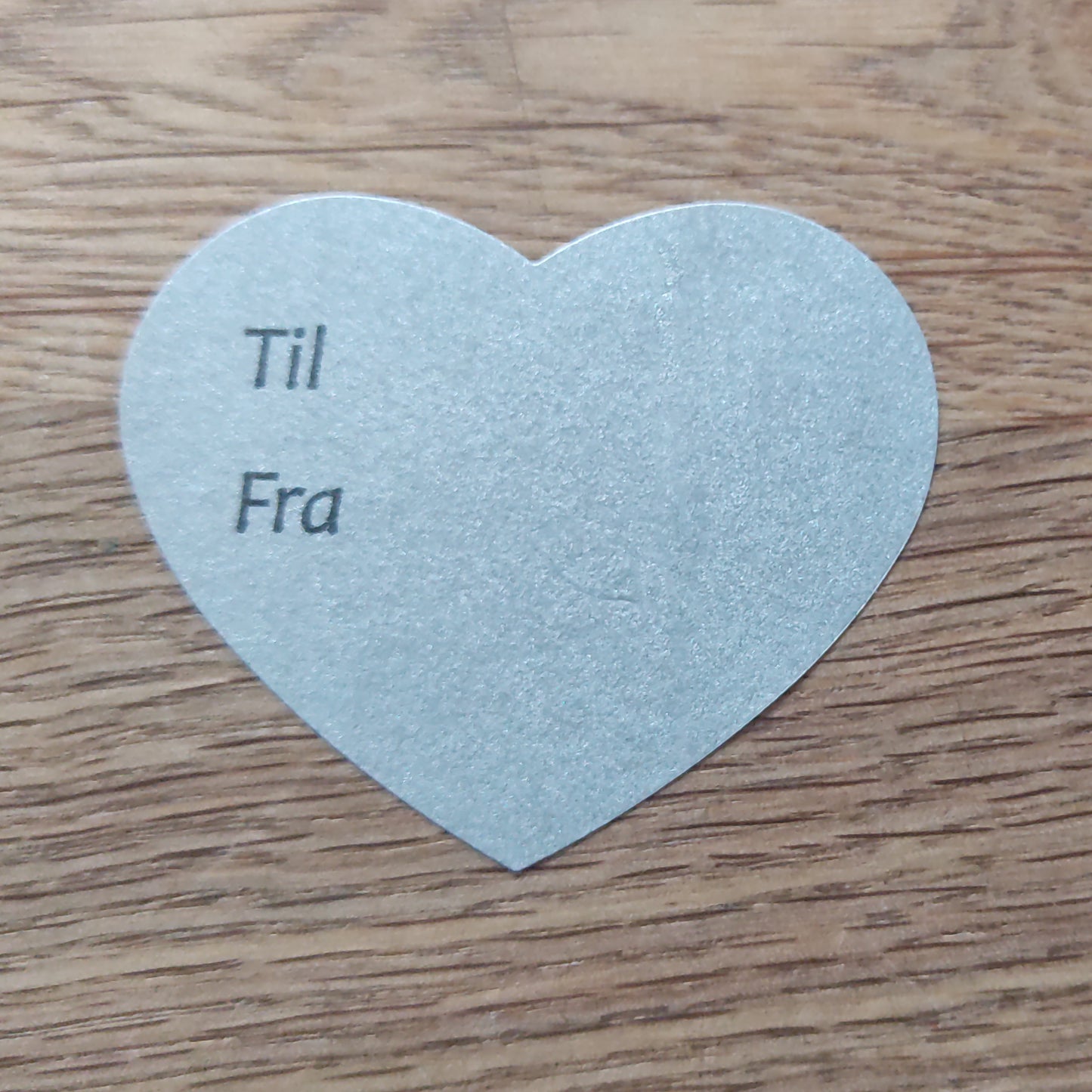 Gift Tag - Heart Silver (Danish)