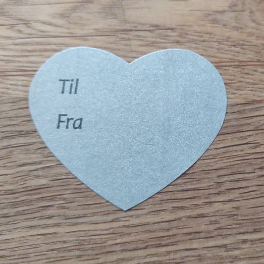 Gift Tag - Heart Silver (Danish)