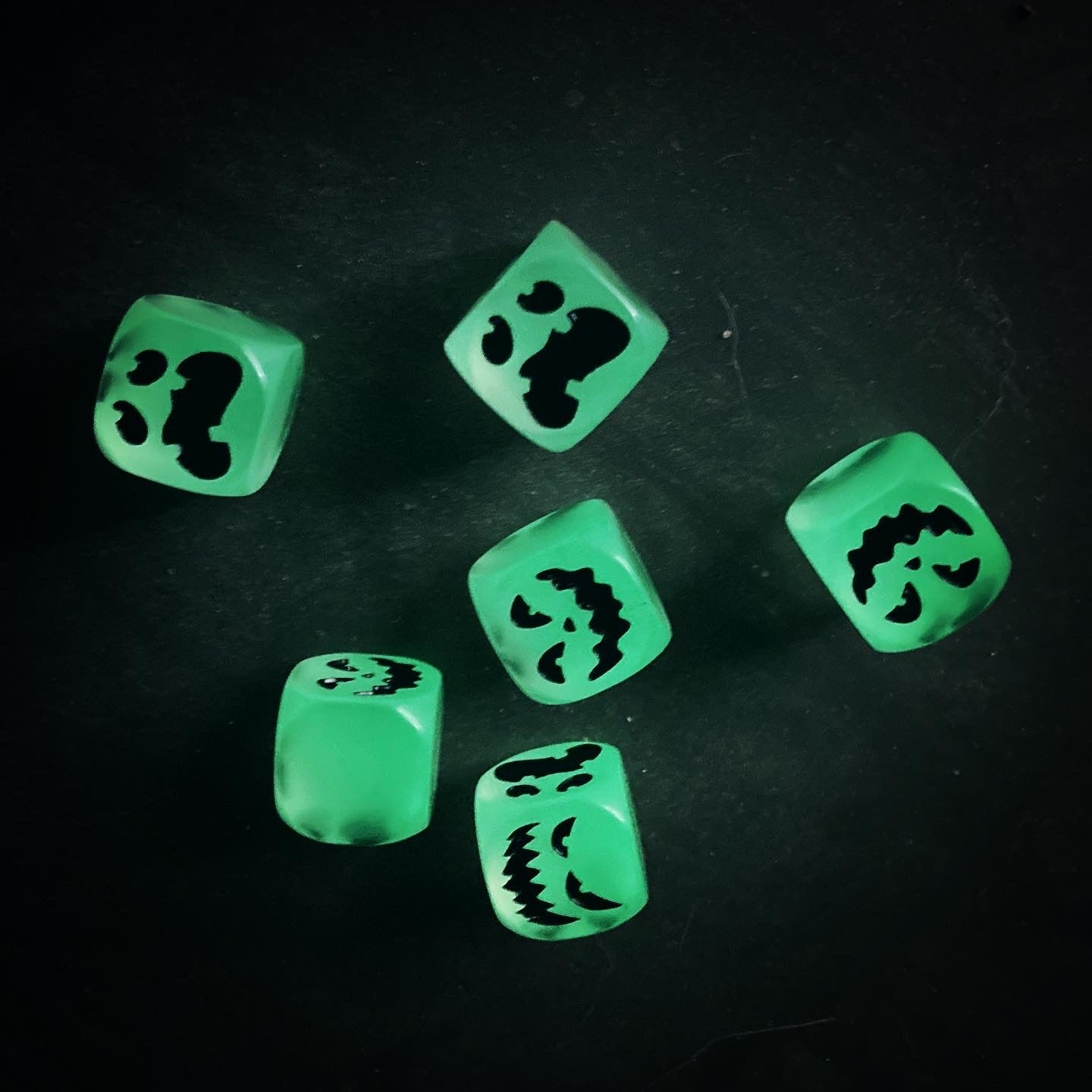 Don't go in there Don't go in there Kickstarter edition dice glowing in the dark